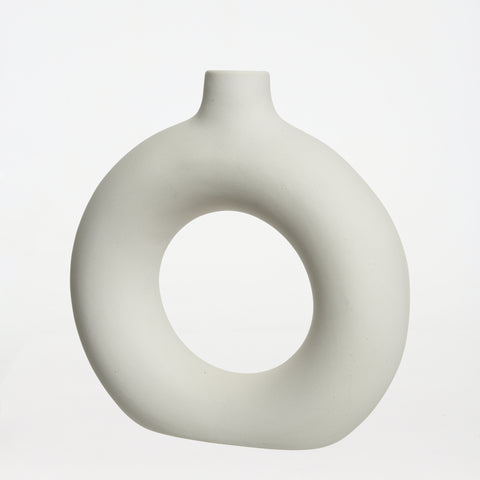 Vase Porcelain Irregular Off White