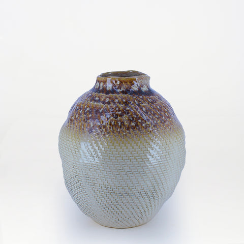 Iris Glaze Textured Ceramic Vase