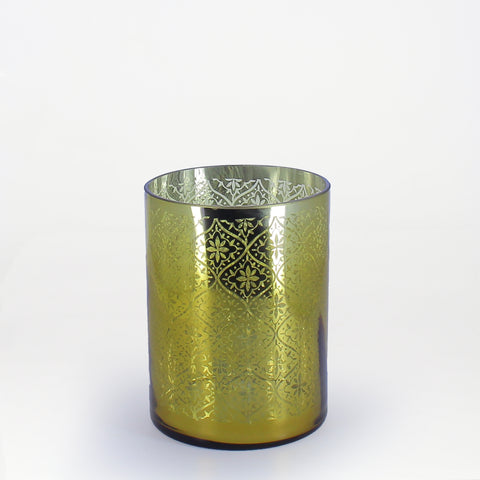 Golden Lattice Glass Vase