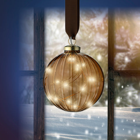 Amber Glow LED Ornament