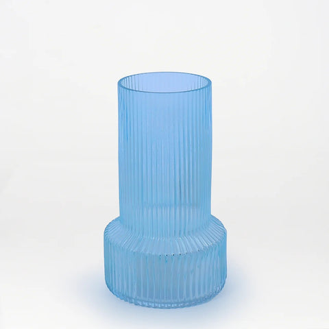 Azure Ripple Glass Vase