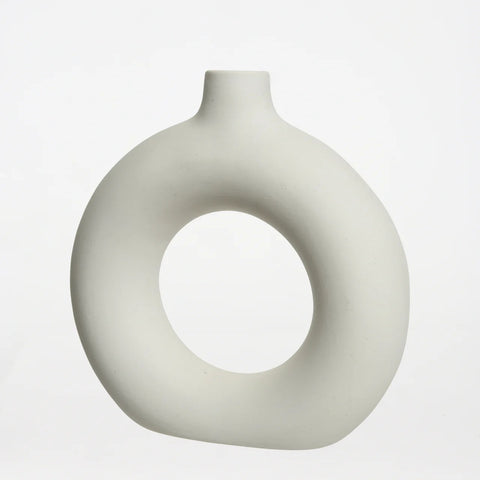 Vase Porcelain Irregular Off White