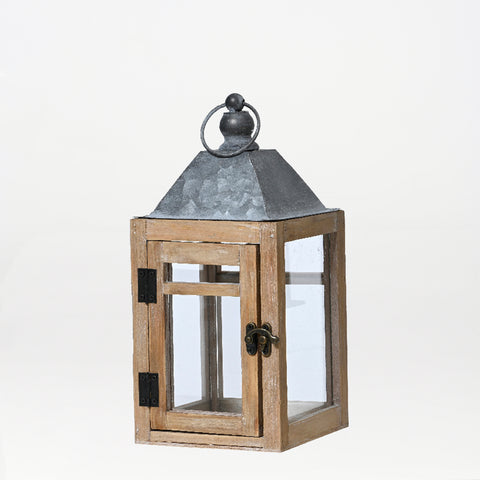 Rustic Wood & Metal Lantern