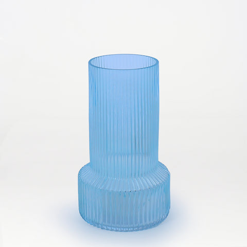 Azure Ripple Glass Vase