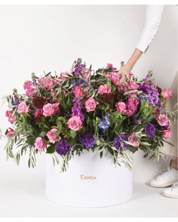 Pastel Mix of 60 Roses in a Box